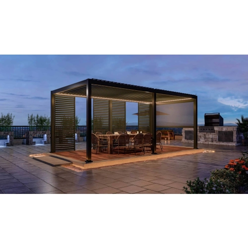 Pergola Tarasowa Aluminiowa MIRADOR Premium 111 Delux - 3 x 6 m Antracyt - sterowana elektrycznie